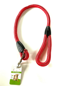 Large Dog Leash Rope Heavy Duty Red Reflective Nylon Material Excellent 3ft Size (Color: Red)