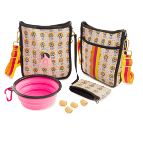 Dog Walking Messenger Bag Set (saying: "The Golden One" Goldendoodle)