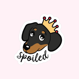 Sticker (saying: Spoiled)