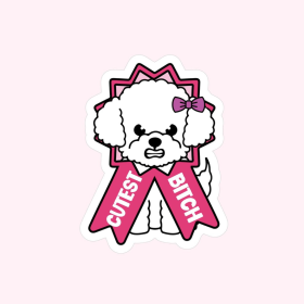 Sticker (saying: Cutest Bitch)