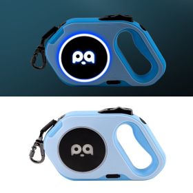 New LED Light Dog Leash Automatic Retractable Leash Outdoor Cool (Option: Sky Blue-5 M)