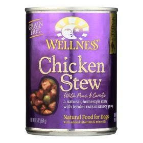 Wellness Pet Products Dog Food Case Of 12 - 12.5 Oz. (flavor: Chicken With Peas And Carrots)