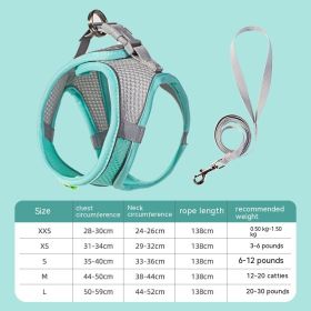 Hand Holding Rope Pet Dog Breast Strap Summer Breathable (Option: Green-XS)