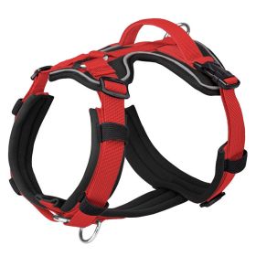 Breathable Reflective Explosion-proof Vest Dog Harness (Option: Black Red-L)